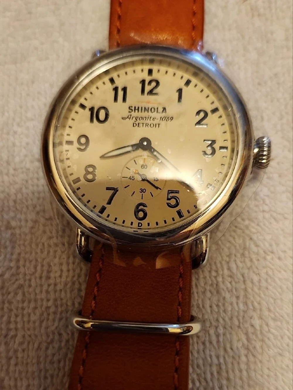 Shinola Argonite Orangish Brown Leather Strap Men's Watch